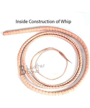 High-Quality Indiana Jones Style 8-12 Feet Long Brown Nylon Bullwhip with 12 Strands - Buy Online on SooperMarket.com