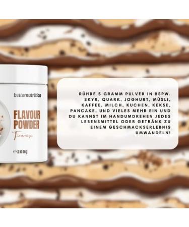 Buy Premium Tiramisu Flavor Powder | Vegan & Calorie-Reduced | 200g Zero Calorie Aroma | Better Nutrition - Buy Online on SooperMarket.com