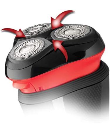 Remington R3000 Style Series R3 Electric Shaver with 3-Day Stubble Trimmer - Black/Red | Corded Rotary Razor - Buy Online on SooperMarket.com