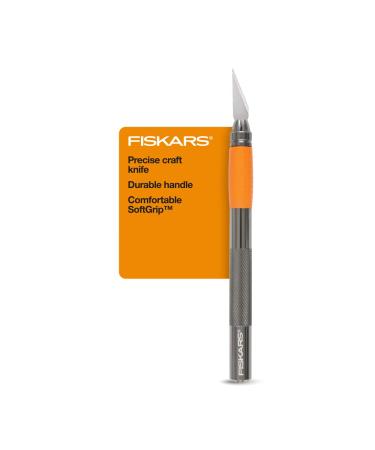 Fiskars Heavy Duty Die Cast, Exacto, 8 Inch, Precision Knife for Crafts, Multi Use Blade with Protective Cover, Steel Cast Craft Knife