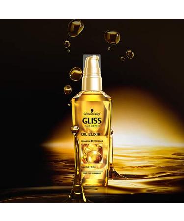Schwarzkopf Gliss Daily Elixir Oil - 3 x 75ml - Nourishing Hair Oil for Nutrition and Shine - Buy Online on SooperMarket.com