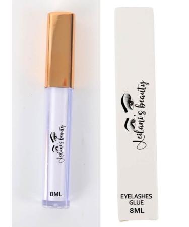 Clear Eyelash Glue Super Strong Hold False Lashes Adhesive Latex Free Long Lasting Easy Application 3D Strip Lash Glue All Day Wear Waterproof Sensitive Eyes 8ml (White)