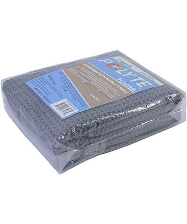 POLYTE Oversize Quick Dry Microfiber Bath Towel Set of 2 - 60x30in (Gray Waffle Weave) - Buy Online on SooperMarket.com