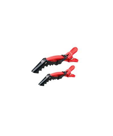 Sibel Crocodile Hair Clips Strong Pack of 4 Red