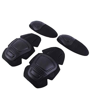 Uugood Tactical knees and elbow protector knee protectors Kneechoner Ellenbogen protectors Military Protectors Set for CS Paintball Hunting Airsoft Black