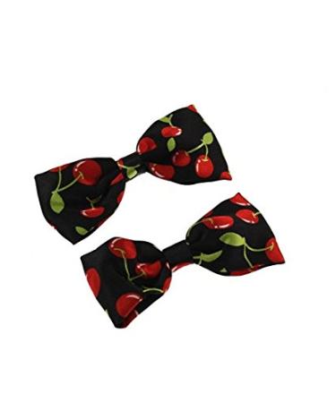 Zac's Alter Ego Pair of Cherry Bows on Crocodile Clip