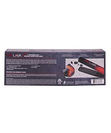 CHI Original Lava 1 Ceramic Flat Iron - Red | Professional Hairstyling Tool - Buy Online on SooperMarket.com