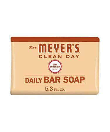 Mrs. Meyer's Clean Day's Bar Soap  Use as Body Wash or Hand Soap  Cruelty Free Formula Made with Essential Oils  Oat Blossom Scent  5.3 oz  1 Bar