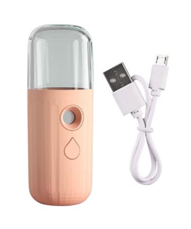 1PC Mini Facial Mister Handheld Face Mist Sprayer Moisturizing Steamer USB Recharging Skin Hydration Tool 30ml. Pink