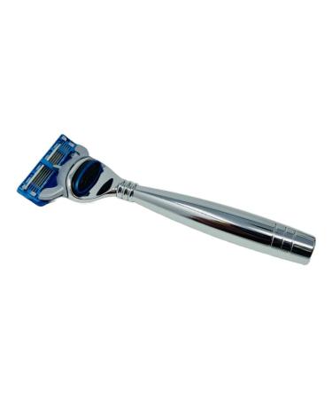 G.B.S 5 Blade technology Style Long Stainless Handled Safety Razor Diamond Pattern