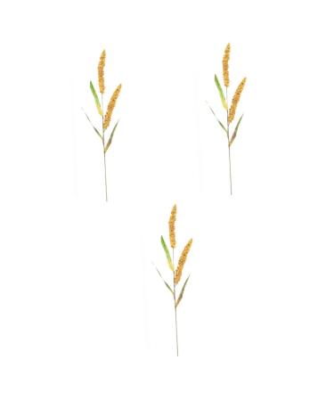Warmhm 3pcs Simulated Ears of Corn Fake Wheat Ears Dried Wheat Stalks for Decorations Wheat Decoration Single Artificial Grass Plant Artificial Wheat Ears Stalks Vegetable Iron Goldenx3pcs 12X75CMx3pcs