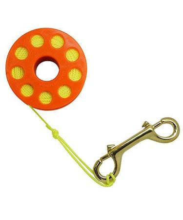 Scuba Choice Diving Orange Compact Finger Spool 100ft Dive Reel- Yellow Line