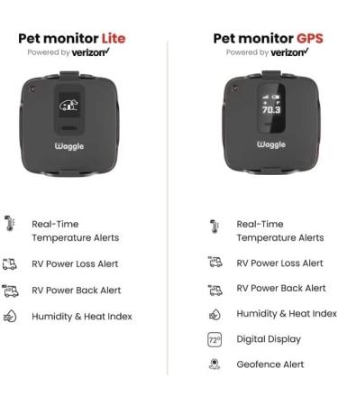 Waggle Lite RV/Dog Safety Sensor | Verizon Cellular | Instant Alerts on Temp & Humidity | Wireless Monitoring System | No WiFi | Subscription Required - Buy Online on SooperMarket.com