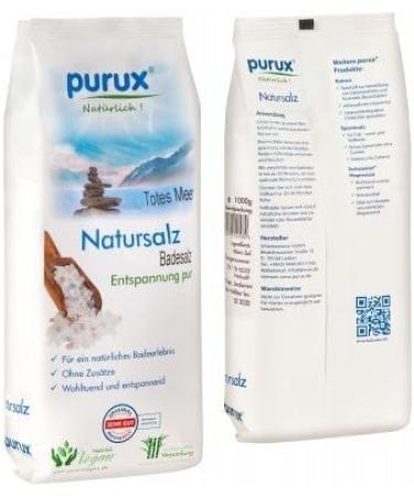 Purux Dead Sea Salt Bath Salt - Natural White | 3x1kg Sustainably Packaged | Premium Quality for Relaxation & Wellness - Buy Online on SooperMarket.com