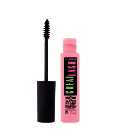 Maybelline New York waterproof mascara for thicker eyelashes and more volume Great lash mascara No. 2 very black waterproof 1 x 12.5 ml 1 pieces 12.5 ml (1 Pack) very black