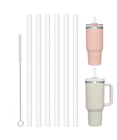6 Straws and 1 Brush Reusable Straws Plastic Clear Reusable Straws