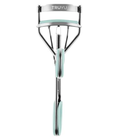 Truyu Eyelash Curler Light Blue Spring Action for Long Lasting Extra Wide Eyelash Curl Comes with Two Replacement Silicone Pads.
