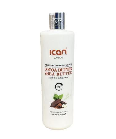 ican London Natural Cocoa Butter & Shea Butter Body Lotion 500ml