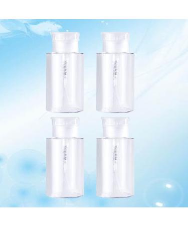 4 Pack Lockable 100ml Clear Pump Dispenser Bottles - Ideal for Travel Toner & Lotion - Perfect Cosmetic Organizer - Buy Online on SooperMarket.com