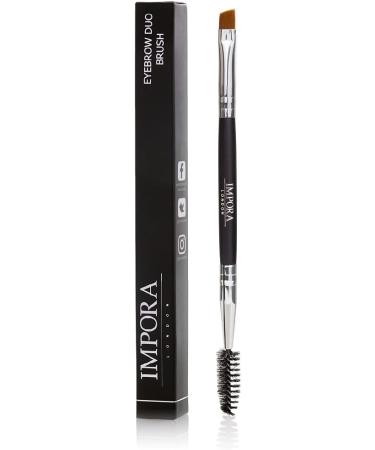 Duo Eyebrow Brush & Spoolie by Impora London. Flat Angled Brush Perfect for Lining / Shaping Brows. Use with Gel Cream or Powder Colours. Spoolie for Brows or Lashes. - Buy Online on SooperMarket.com