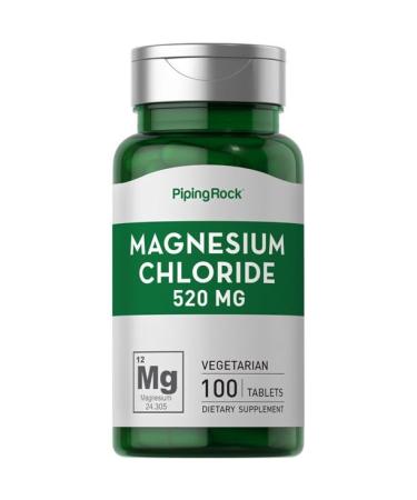 LLK Magnesium Chloride 520mg | 100 Tablet Capsules | Vegetarian Supplement | by