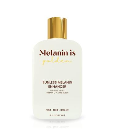 Sunless Melanin Enhancer | Full Body Toning Lotion Aloe Vera Vitamin C | Natural Sun Kissed Tan Organic Vegan Tanning | Fades Dark Spots Reduces Cellulite | 8 oz 8 Fl Oz (Pack of 1)