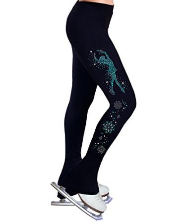 NY2 SPORTSWEAR Figure Skating Practice Pants with Spangles S102A - Adult Sizes X-Small