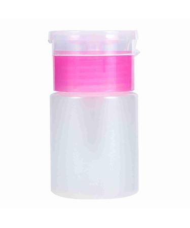 Pump Bottle Dispenser 60ml Nail Polish Remover Pump Dispenser Push Down Cleanser Bottle Empty Liquid Bottle Container for Nail Polish and Makeup Remover(Pink)