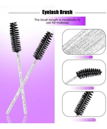Dokpav 100 Pack Mascara Wands Lash Wands Black Disposable Eyelash Brush Black Makeup Brush with Crystal Handle Applicator Makeup Brush for Eyelash Extensions Eyelash Spoolies Eyebrow Brushes - Buy Online on SooperMarket.com