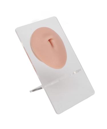 Belly Part Model Silicone Soft Navel Model Display Piercing Practice for Teaching (Medium Skin Color)