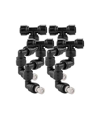 Acungji 4 pieces reptiles nozzle fogger 360 degrees adjustable sprinkler spray cooling system mandeling nozzle reptile for rainforest rainforest tank pet single head 4 pieces single head