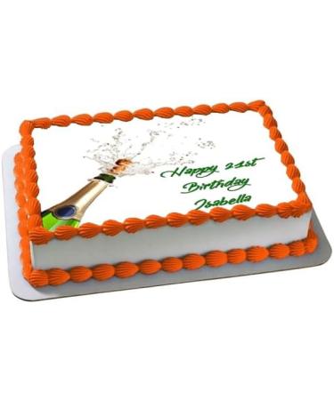 CHAMPAGNE GLASS A4 PREMIUM Edible RICE WAFER Cake Topper DECORATION D1 - Buy Online on SooperMarket.com