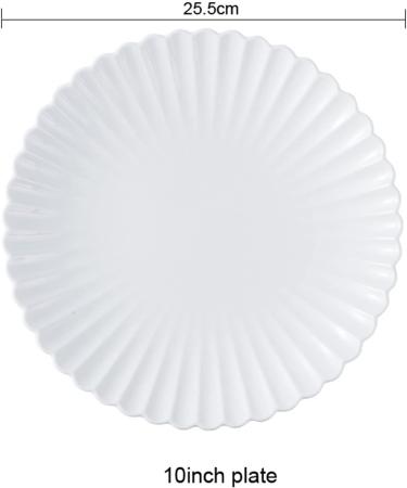 Serving Plates 8/10inch White Dinner Plates Ceramic Tableware Creative Western Steak Dishes Salad Bowl Kitchen Porcelain Serving Dishes for Appetizer Dinner and Desserts (Color : 10 inch Plate) - Buy Online on SooperMarket.com