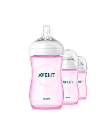 Philips Avent Natural PP Pink 9-Ounce Baby Bottles (Pack of 3)