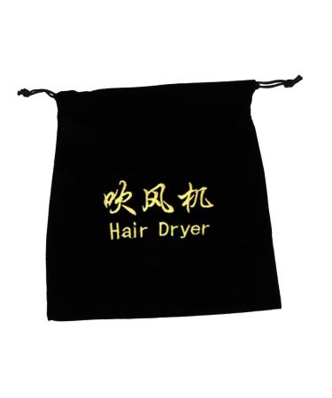 Baluue 3pcs Flannel Hair Dryer Bag Hairdryer Bag Hair Dryer Carrying Bags Hair Tools Travel Bag Travel Bags 26.00X23.00X0.50CMx3pcs Blackx3pcs