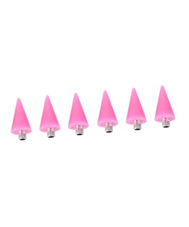 Healeved 6 Pcs Wax Head Rhinestone Dotting Pen Tips Nail Picker Replacement Tips Rhinestones Picker Tips Point Drill Pen Tip Rhinestone Picker Head Manicure Tools Nail Art Tool Pink Acrylic