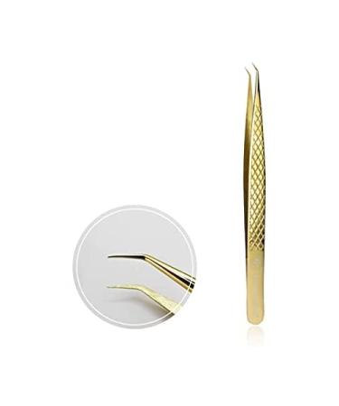 Crystal lashes tweezers model 02 gold