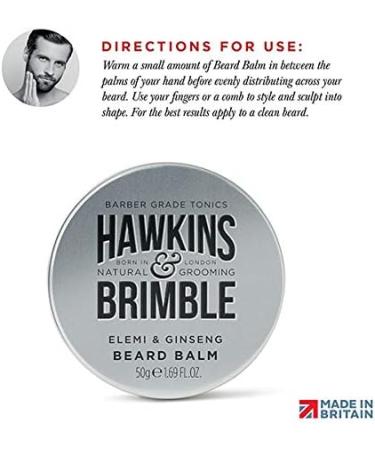 Hawkins & Brimble Beard Balm 50g - Soften, Smooth & Strengthen Beard | Signature Scent for Growth Support - Buy Online on SooperMarket.com