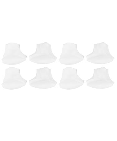 Stop Cracked Heels Toeless Spa Gel Socks for Foot Treatment Care 4 Pair Moisturizing Heel Socks Open Toe Socks for Dry Hard Cracked Heels(White)