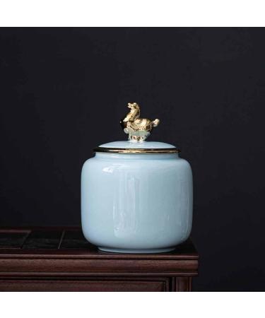 GUSMYPLG Tea Cans Porcelain-plated Storage Lid Household Bottle Seal Solid Color Porcelain Tea Can Food Container - Buy Online on SooperMarket.com