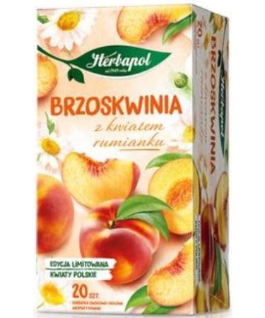 Peach With Chamomile Flowers Tea Natural Pure And Refreshing Herbal Fruit Infusion Herbapol