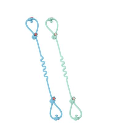 Vicloon Silicone Toy Clip 2Pcs Toy Safety Straps Food Grade Silicone Pacifier Clips Sippy Cup Strap Adjustable Stroller Pacifier Strap Hanging Toys Baby Toy Anti Drop Chain Blue/Green