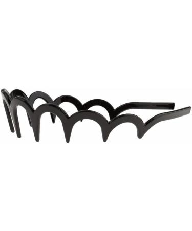 Unisex Wavy Headband Black Spring Wavy Metal Hair Band with Long Teeth Hairhoop Sports Headband Headwear Accessories Black 1pc Wavy Metal Hair Band - Buy Online on SooperMarket.com