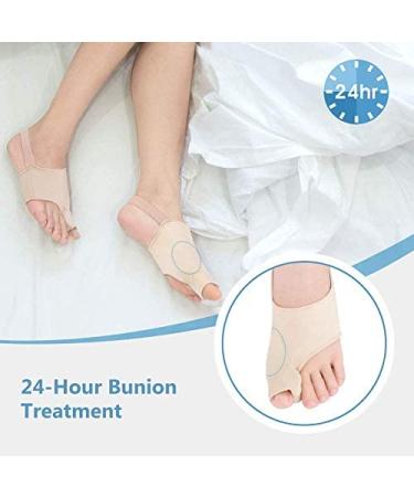 Silicone Hallux Valgus Corrector and Toe Separator - Bunion Orthopedic Corrector Set with Toe Correction Belt for Day and Night Wear - Buy Online on SooperMarket.com