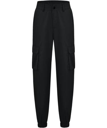Women's Summer Hip Hop Baggy Sweatpants - High Waist Cargo Pants with Multiple Pockets | Black Joggers Trousers - Buy Online on SooperMarket.com