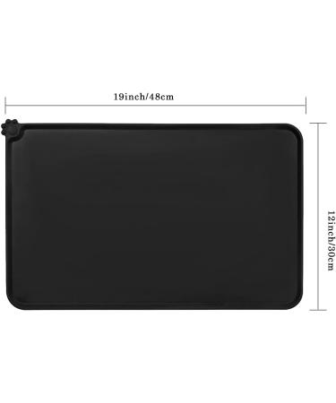 Emwel Dog Food Mat Silicone Dog Bowl Mat Non-Slip Cat And Dog Feeding Mat Waterproof Dog Placemat L (47 * 30) black 180g - Buy Online on SooperMarket.com
