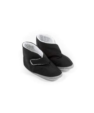 Comfort Finds Mens Edema Boots Extra Wide & Roomy Swollen Foot Shoes Soft Adjustable Slippers for Sensitive Skin & Diabetic Feet Relief (Small 7-8 1/2 Black) Black Small