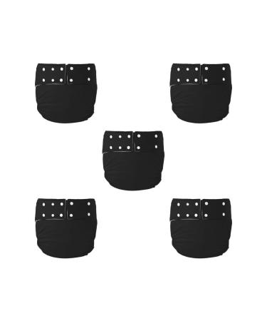 5 set adult cloth diapers adult diapers reusable exhausted non-discounted incontinence black 72-92 cm 5 set of (black 72-92 cm)