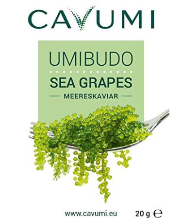 CAVUMI Sea Grapes 20g - Crunchy Seaweed Snack | Umibudo Green Caviar for International Shipping - Buy Online on SooperMarket.com