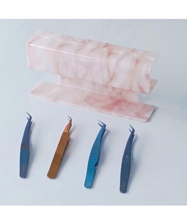 LIXIMMAZN 8-Hole Acrylic Tweezers Holder | Eyelash Extension Tools Rack & Stand | Durable Salon Supplies Display (Marbled Pink) - Buy Online on SooperMarket.com